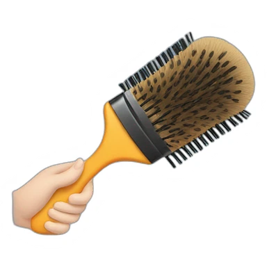 a hand holding a pet hair brush sticker