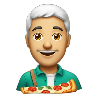 the caricature of an Italian with pizza sticker