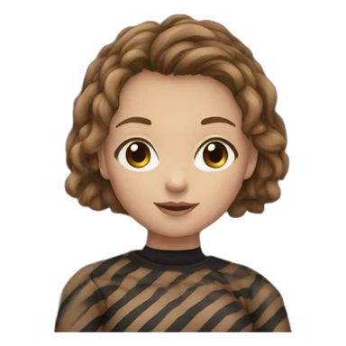 light brown hair woman black stripy long-sleeve sticker