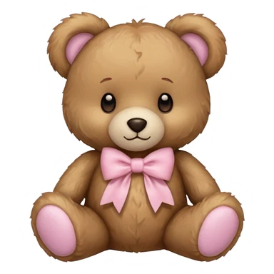 teddy bear with pastel pink bow sticker
