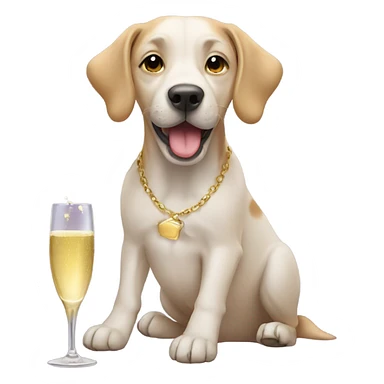 Dog with champagne  sticker