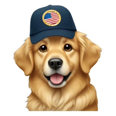 Golden retriever trump hat sticker