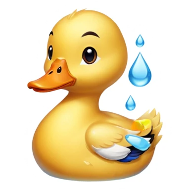 Water with duck sticker