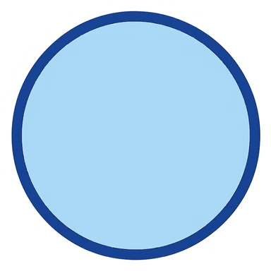 light blue circle, simple, icon-like sticker