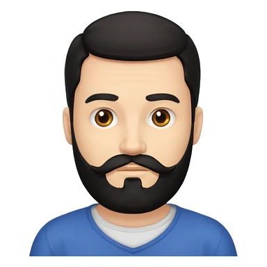 Hombre blanco con barba negra sticker