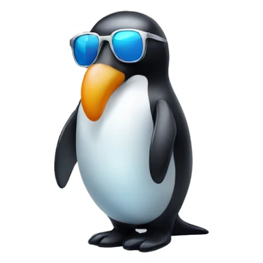 Glass penguin with sunglasses sticker
