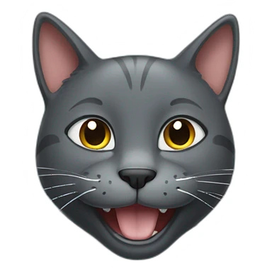 Happy Dark grey cat smiling  sticker