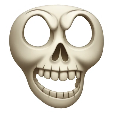 sadly laughing skull with tears sticker