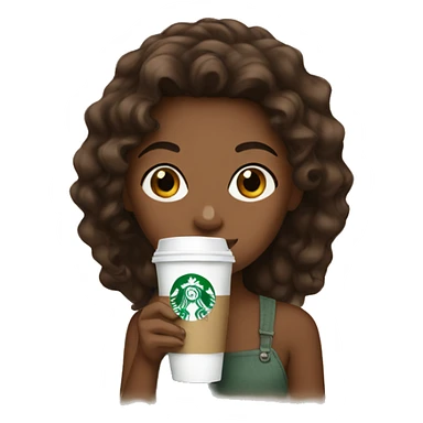 Brown girl with Starbucks  sticker