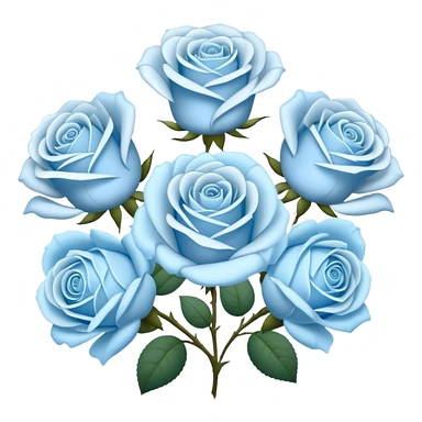 seven roses of white and pale blue roses  sticker