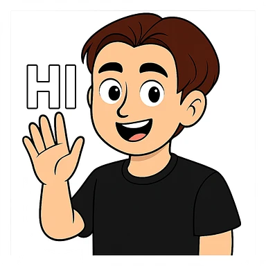 Change the 'H' to 'HI' in white text, remove background, keep everything else the same, transparent background. sticker