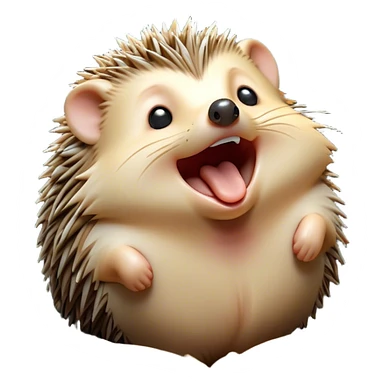 Cinematic Silly Yawning Hedgehog Portrait Emoji, Head tilted with a dramatic, wide-open yawn revealing a tiny, adorable snout and droopy quills, with sleepy, half-closed eyes, Simplified yet irresistibly cute features, highly detailed, glowing with a soft, cozy woodland light, high shine, relaxed yet humorously expressive, stylized with a dash of whimsical forest charm, soft glowing outline, capturing the essence of a drowsy yet endearing hedgehog that appears ready to stretch and yawn its way into your heart! sticker