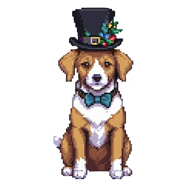 dog with a tophat sticker