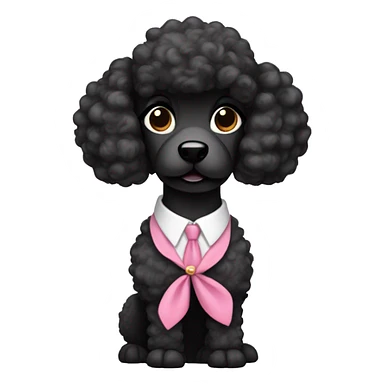 Black poodle in skirt business suit sticker