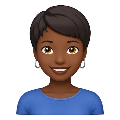 visage femme noire cheveux court sticker