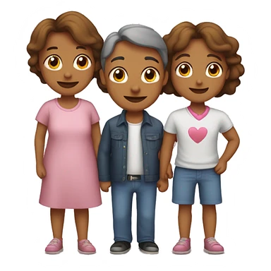 Mamá papá y dos hijas y dos perros  sticker