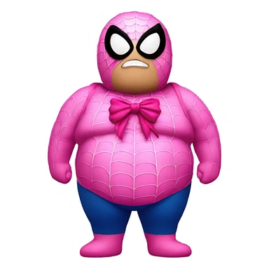 Fat Spider-Man with pink bow sticker