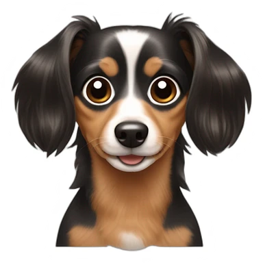 Long hair dachshund Chihuahua mix with brown & black hair sticker