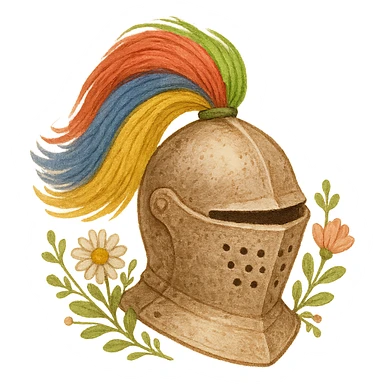 a cute cottage core re-interpretation of the AOEII logo with a transparent background, suitable as an icon sticker