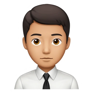 asian man in white shirt with black tie WITHOUT a blazer sticker