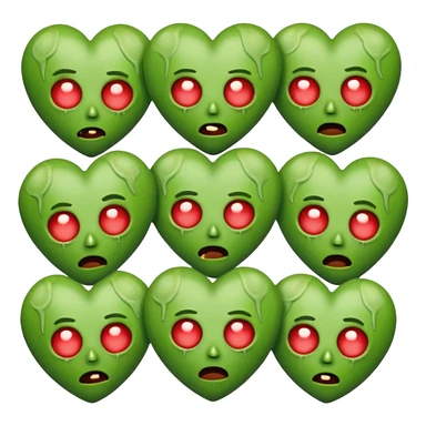 Zombies made out of heart emojies fighting with green skin sticker