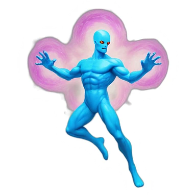 dr manhattan dancing while shooting rorschach sticker
