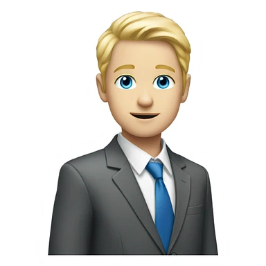 blonde boy with blue eyes in a suit sticker