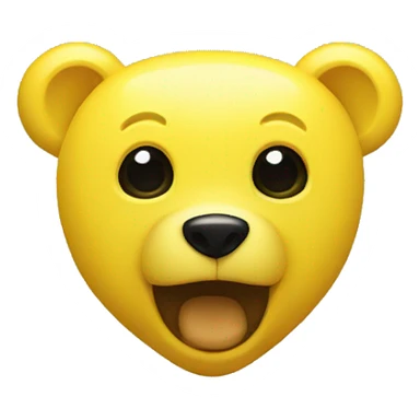 yellow square yellow circle yellow heart alien bear sticker