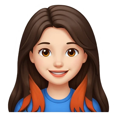 long haired brunette girl blushing a lot sticker