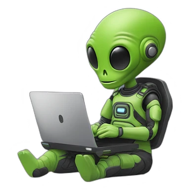 alien-working-with-laptop-in-figma sticker
