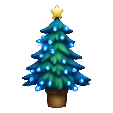 Christmas tree with blue lights sticker