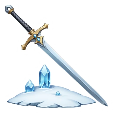 sharp sword in snow, sticker