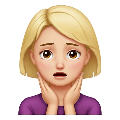 Girl putting hands on neck crying sticker