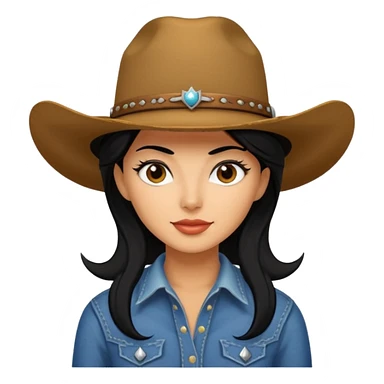 A punchy jet black haired cowgirl sticker