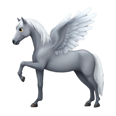 Grey horse with wings full body  sticker
