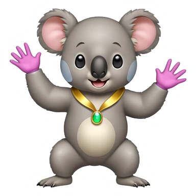 A koala in disco clothes, dancing enthusiastically, portrait, bust up sticker
