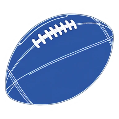 Blueprint outline of an American football ball sticker
