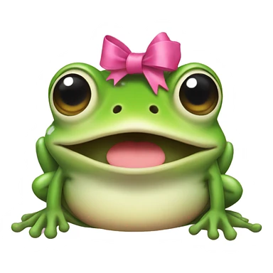 Frog with a pink bow on its head sticker