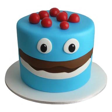 Emoji cake with blue  sticker