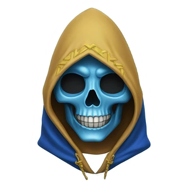 skull wearing blue hood and cloak sticker