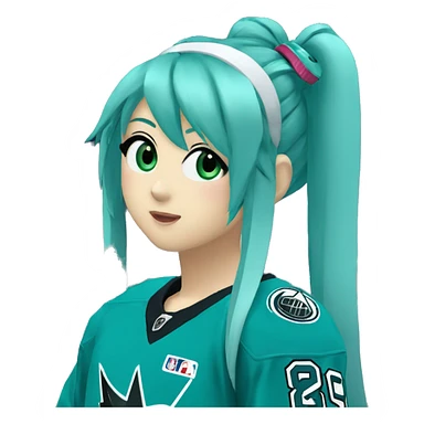 hatsune miku at an nhl game sticker