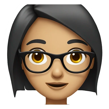 girl with black hair and glasses that just farted sticker