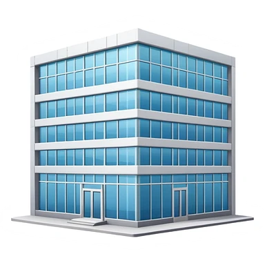 Modern office building with glass windows sticker