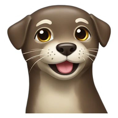 Un loutre sur un chien sticker