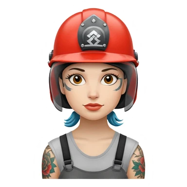 tattooed woman in helmets sticker