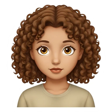 Girl with light olive skin with brown curly hair and light brown eyes  sticker