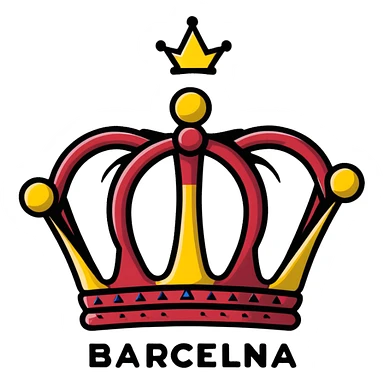 Barcelona logo with real madrid crown sticker