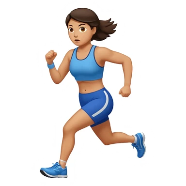 stocky brunette woman running sticker