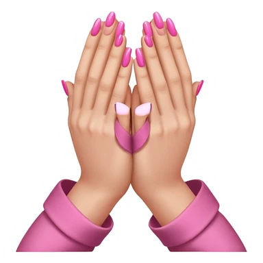 brown prayer hands with pink nails  sticker