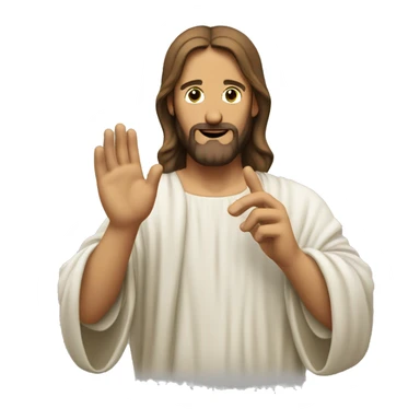 jesus hand cupping ear sticker